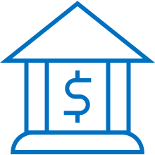 icon of a building with money sign