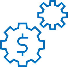 icon of graph with money sign