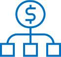 icon of money sign and graph