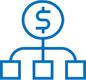 icon of money sign and graph